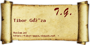 Tibor Géza névjegykártya