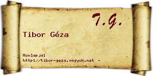 Tibor Géza névjegykártya
