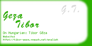 geza tibor business card